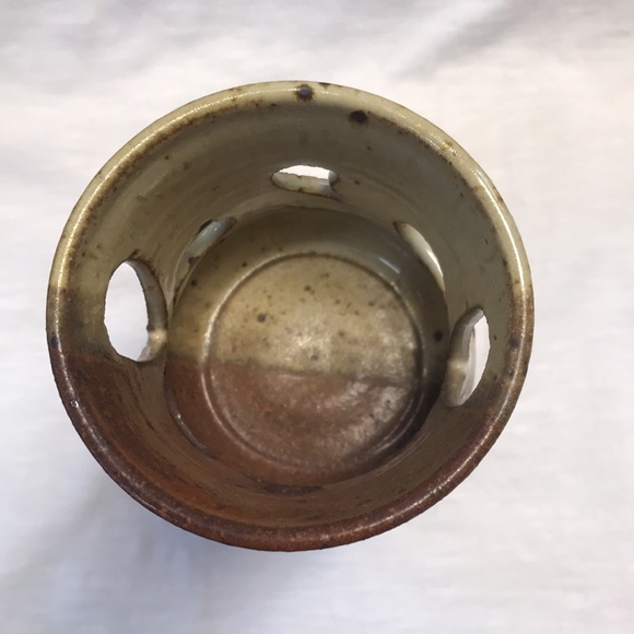 Vintage/MCM Stoneware Pottery Artist Signed Candle Holder - Picture 5 of 8